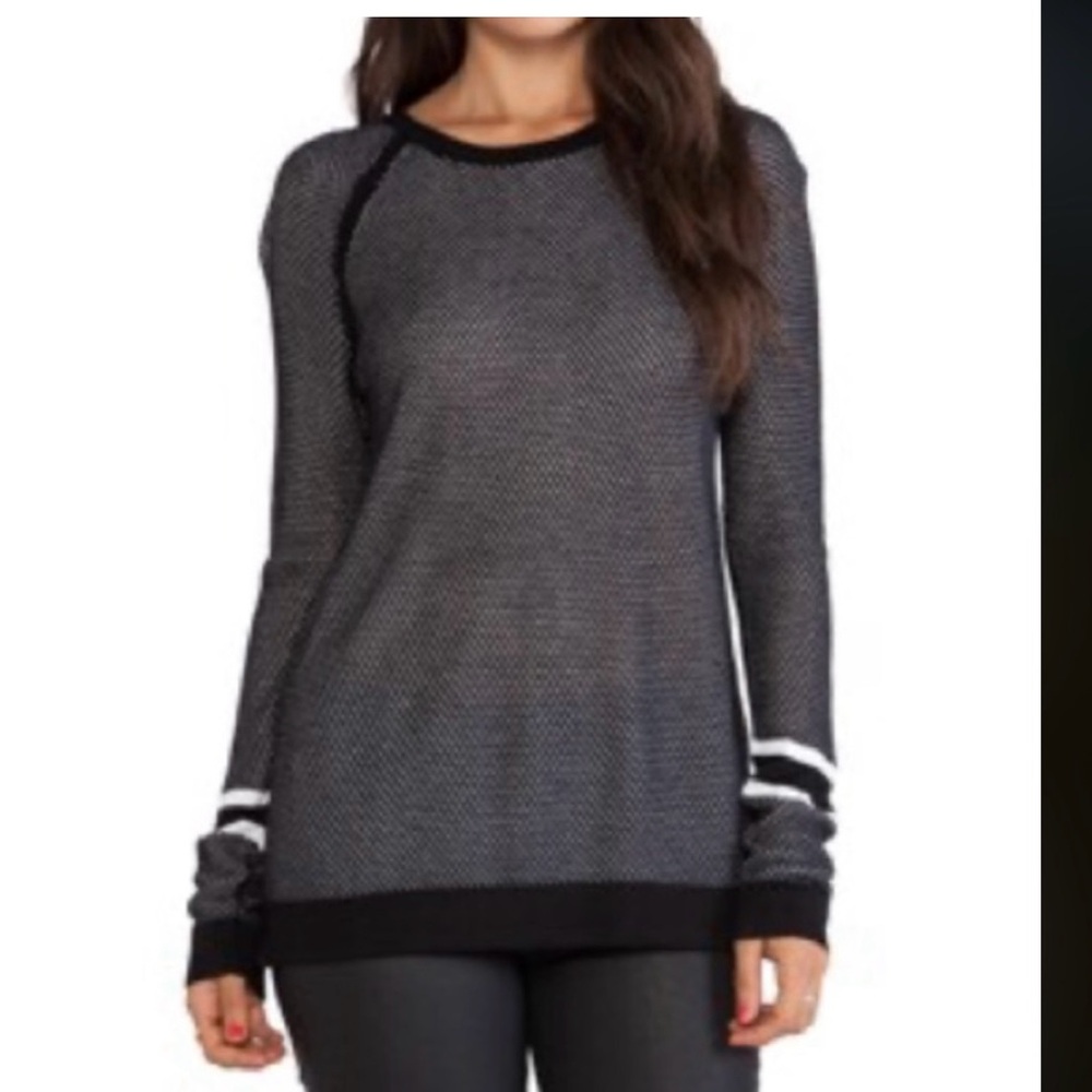 RAG & BONE XS/SMALL JUNIORS MARTINA STRIPPED PULLOVER BLUE WHITE